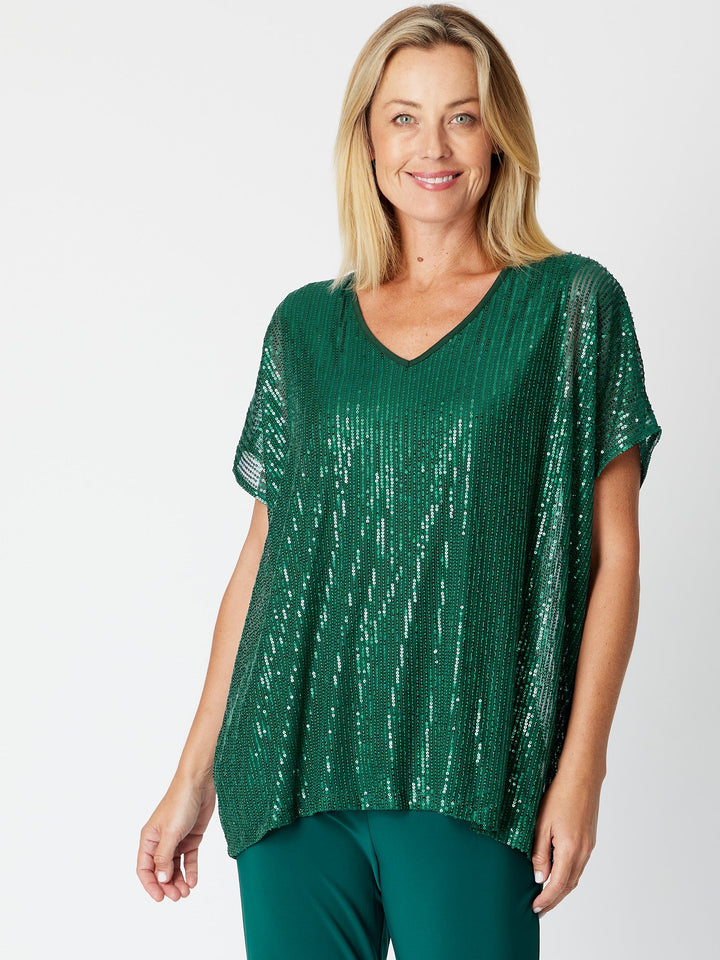 Kimono Sparkle Top Tonight- Jade 30567