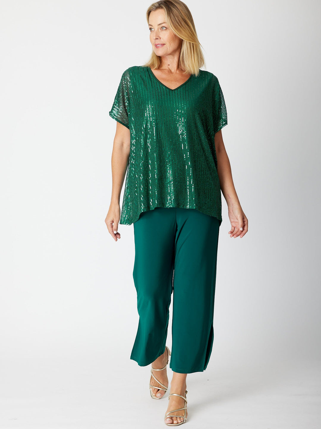 Kimono Sparkle Top Tonight- Jade 30567