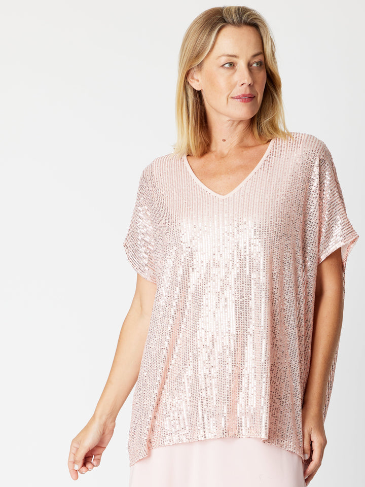 Kimono Sparkle Top Tonight- Blush 30567