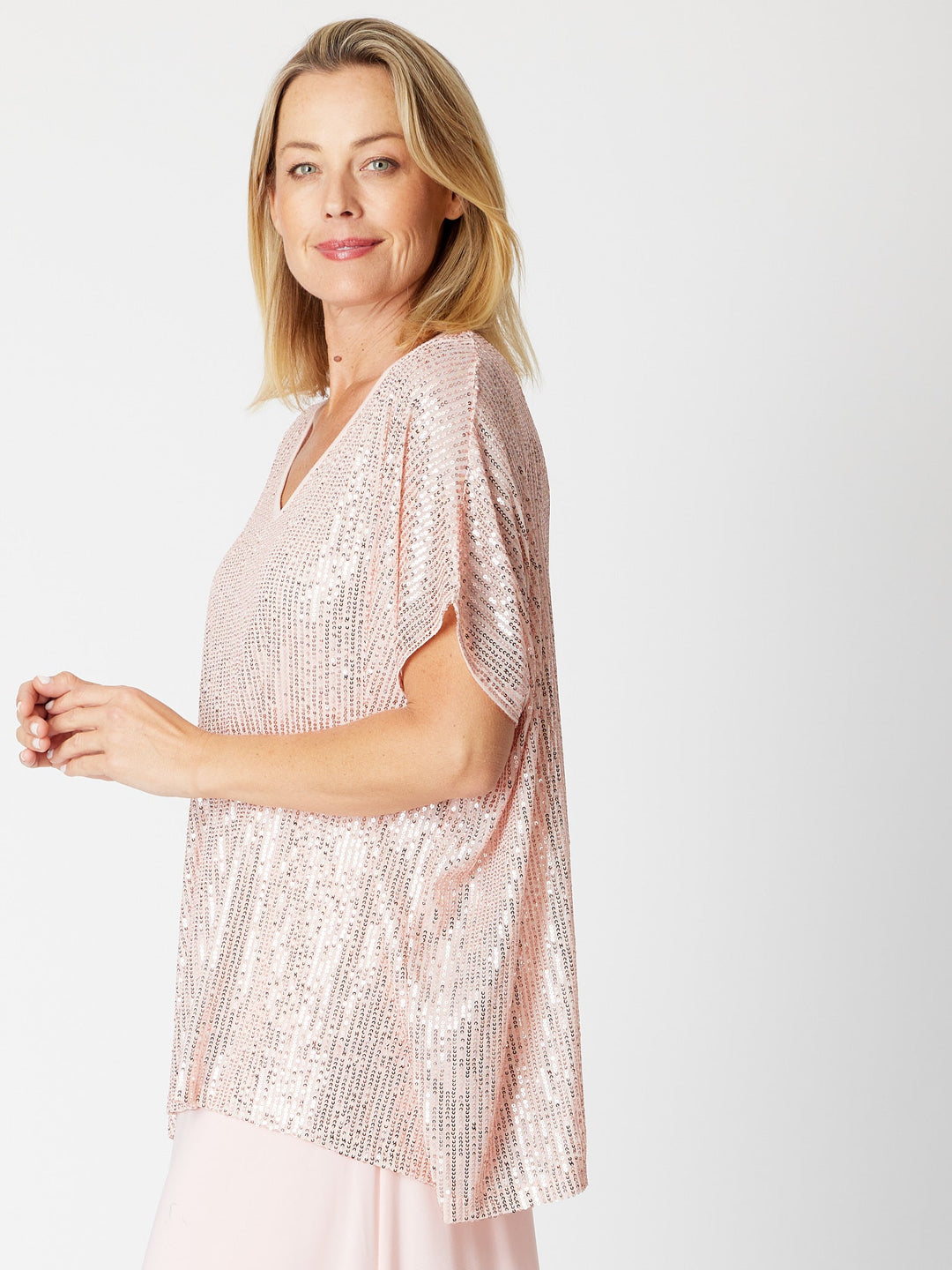 Kimono Sparkle Top Tonight- Blush 30567