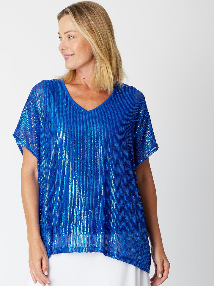 Kimono Sparkle Top Tonight- Electric 30567