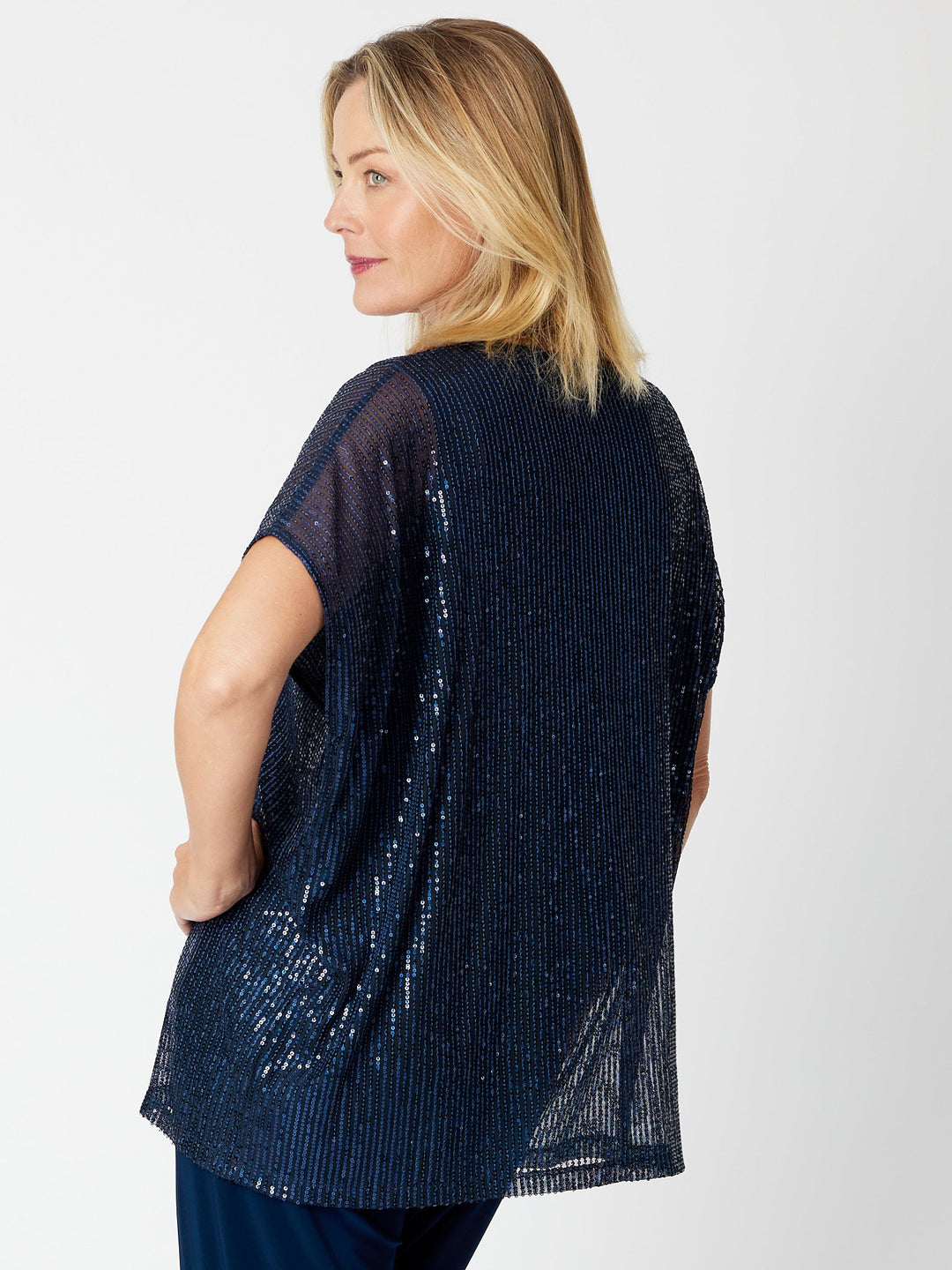 Kimono Sparkle Top Tonight- Navy 30567