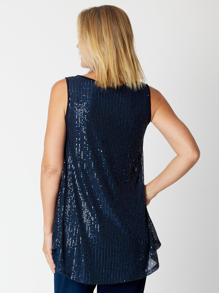 Monty Sparkle Tonight Sleeveless Top- Navy 30568