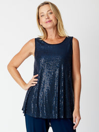 Monty Sparkle Tonight Sleeveless Top- Navy 30568