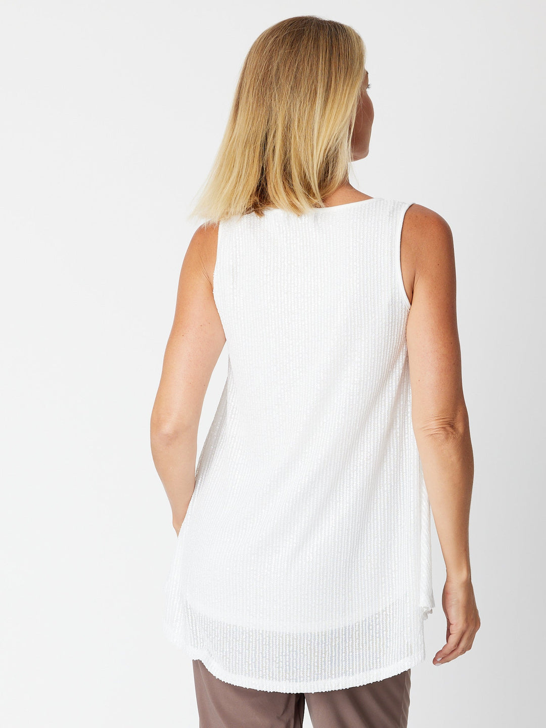 Monty Sparkle Tonight sleeveless Top- White 30568