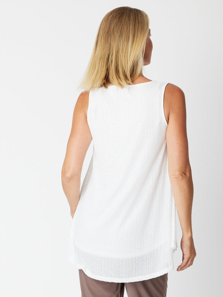Monty Sparkle Tonight sleeveless Top- White 30568