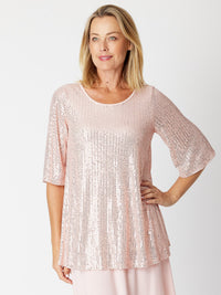 Monty Tonight Short Sleeve Top- Blush 30569