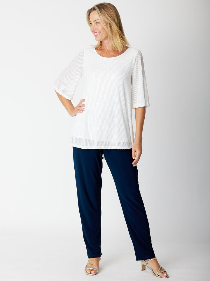 Monty Tonight Short Sleeve Top- White 30569