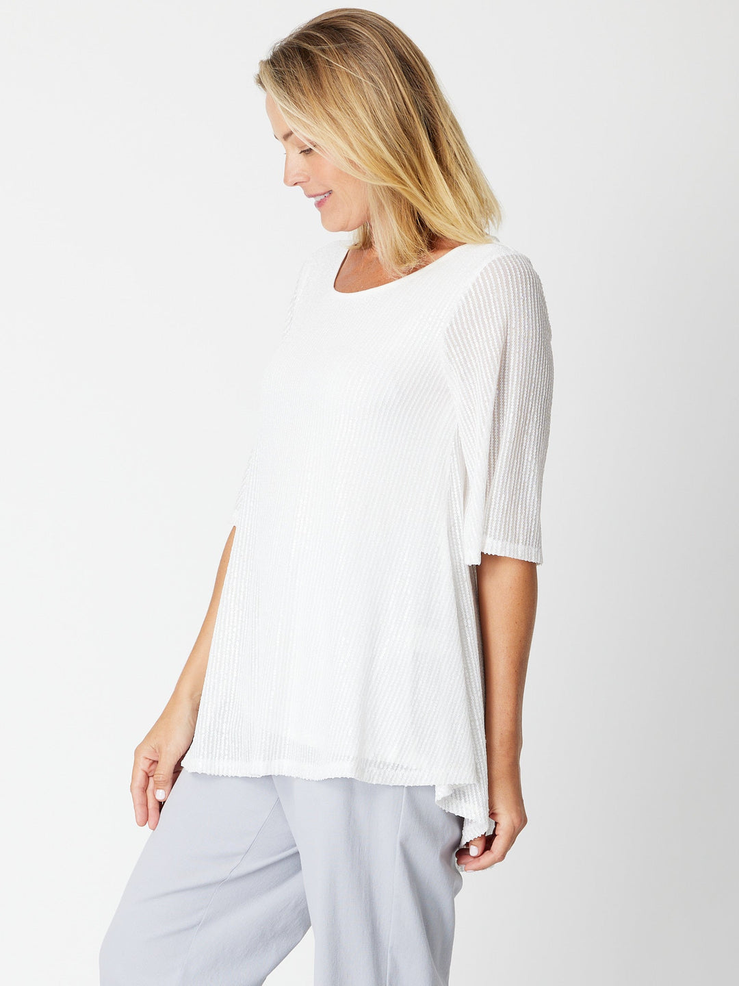 Monty Tonight Short Sleeve Top- White 30569