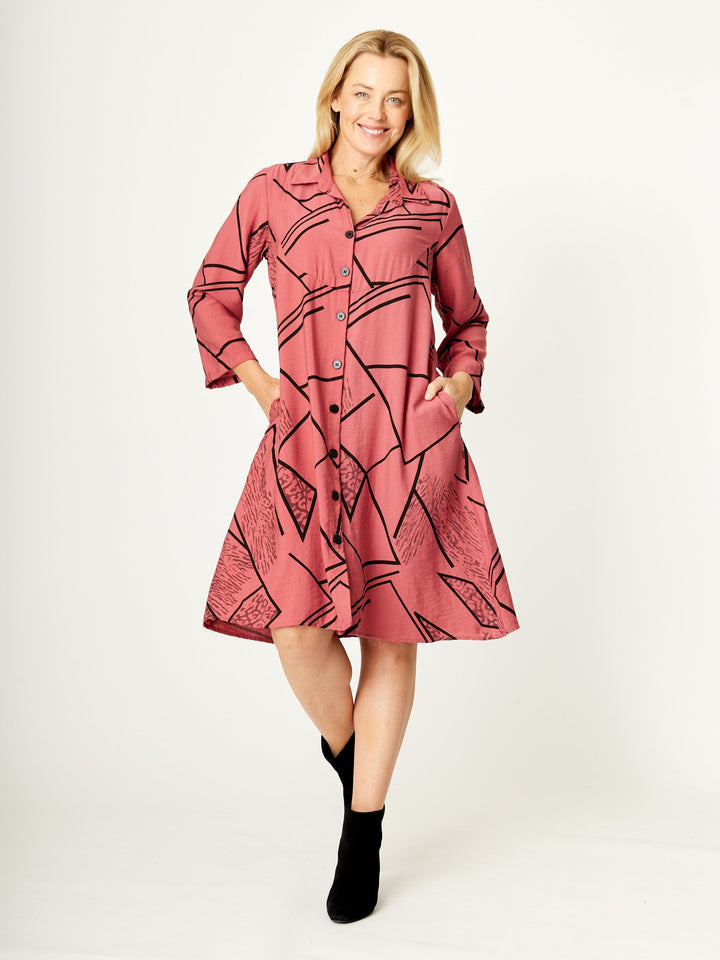 Swirl Tunic Shirt -Rust - 30609