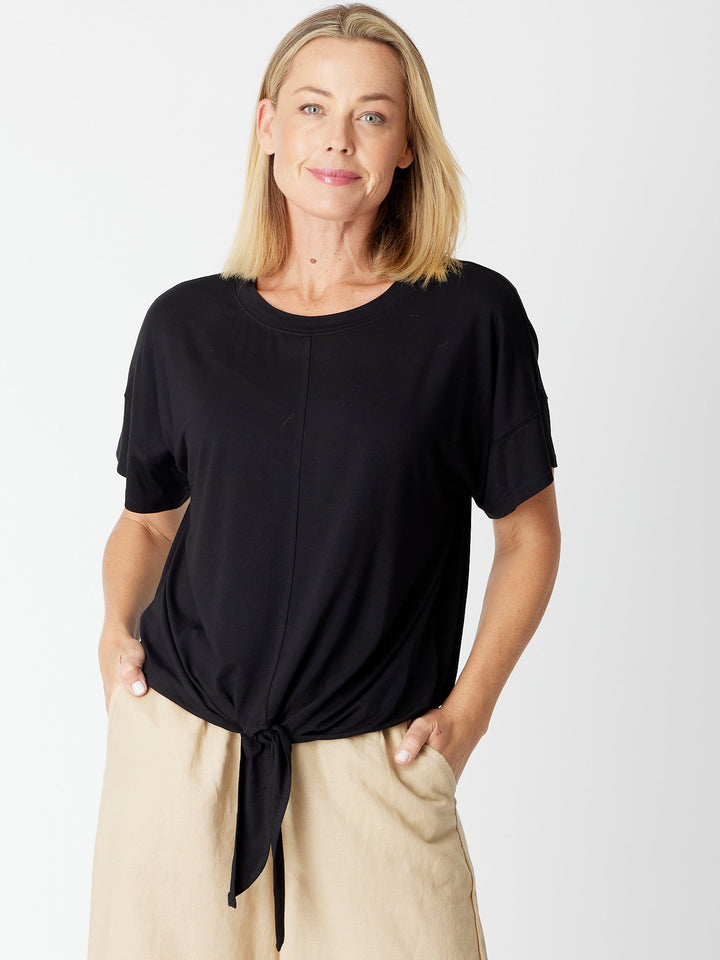 Bamboo Twist Top - Black - 30634