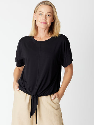 Bamboo Twist Top - Black - 30634 - Cordelia St