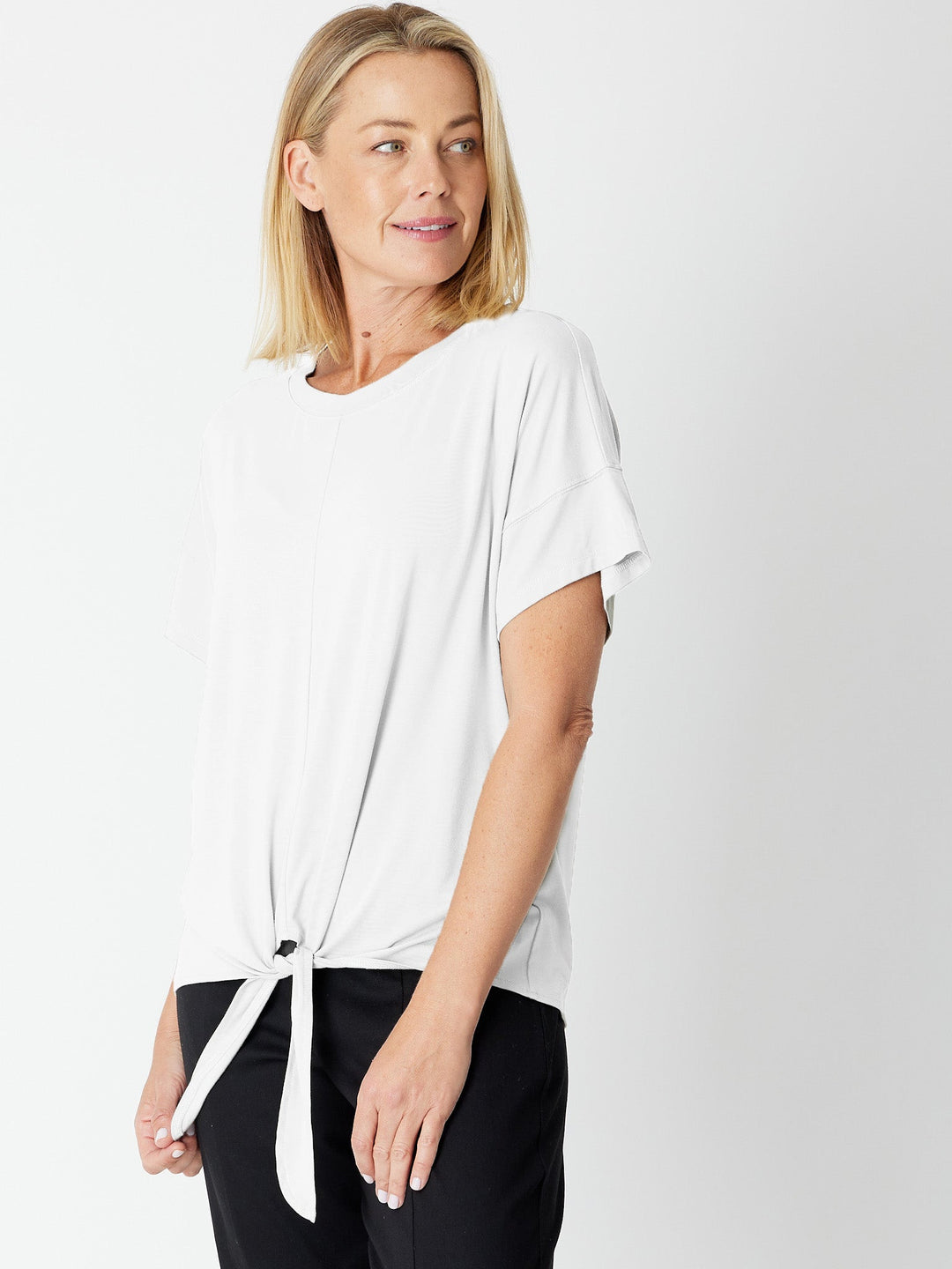 Bamboo Twist Top - White - 30634