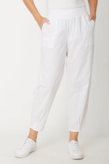 Linen Comfort Pant - White - 30646 - Clothes for Senior & Elderly Women