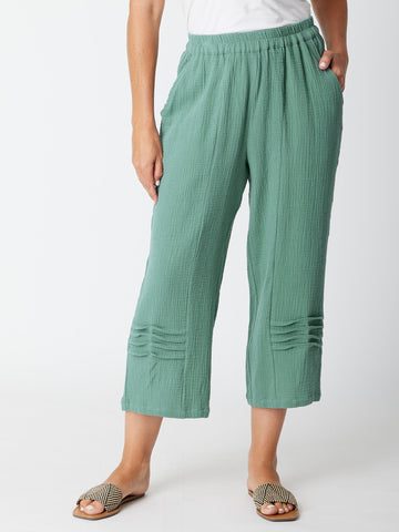 Bonded Pintuck 3/4 Pant - Mint - 30660 - Spring/Summer