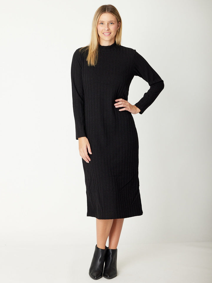 Girl Core Rib Dress - Black - 30723