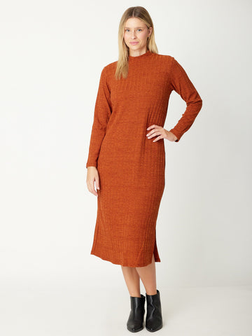 Girlcore Rib Dress - Nutmeg - 30723 - 