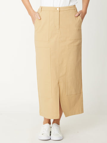 Just Drill It Skirt - 30761 - Camel - Luna Sky