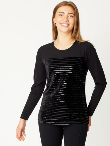 Warm Sequin Top -Black- 30765 - All