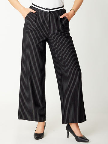 Contrast Pant - Stripe - 30768 - Luna Sky