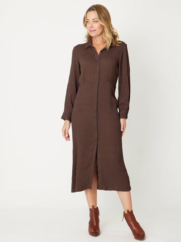 Crinkle Dress - 30776 - Choc - Cordelia St