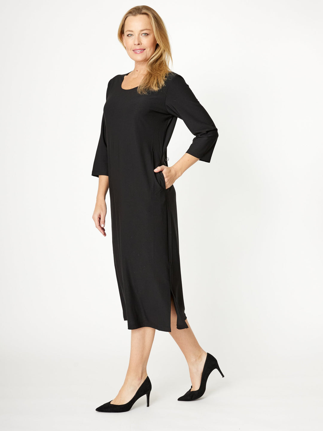 Core Dress 3/4 Sleeve - Black - 30778