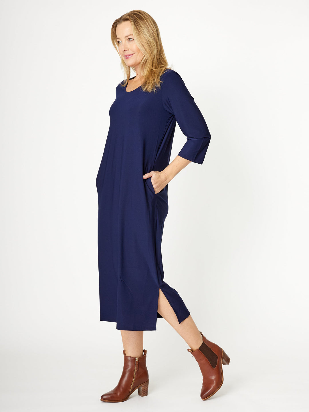 Core Dress 3/4 Sleeve - Navy - 30778