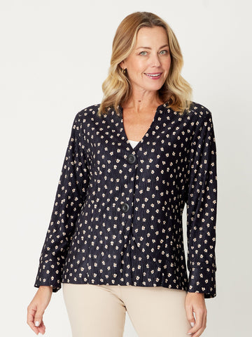 Crinkle Cord Jkt - Navy- 30781 - Coats & Jackets