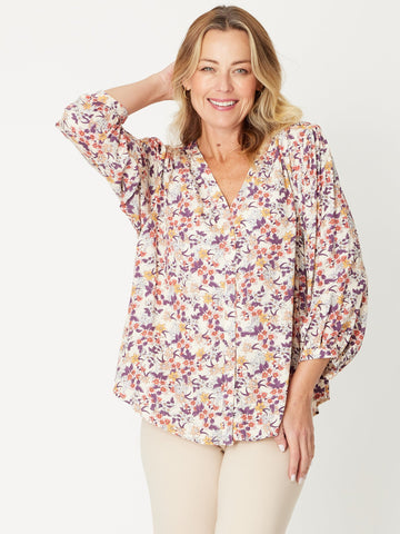 Relaxed Gypsy Shirt - Floral - 30790 - Cordelia St