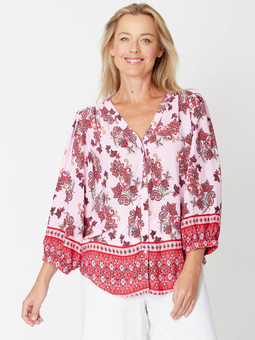 Relaxed Gypsy Shirt - Pink - 30790 - Tops