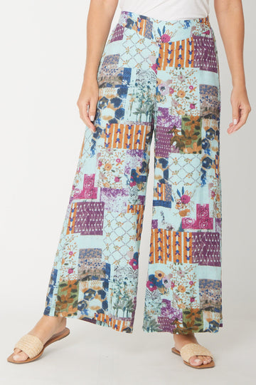 Wide Leg Lined Pant- Mint- 30829 - Luna Sky