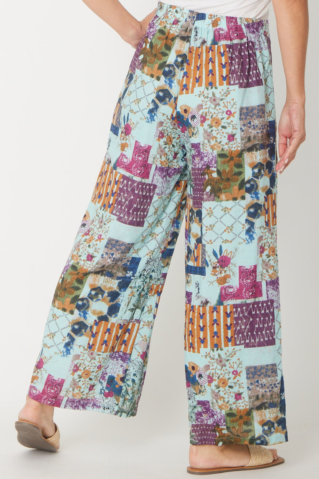 Wide Leg Lined Pant- Mint- 30829
