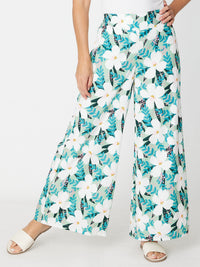 Wide Leg Cotton Linen Pant - Mint - 30831