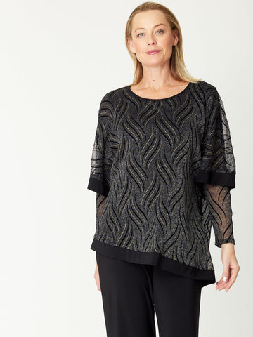 Sparkle Cape Top - 30851 - Black - Cordelia St
