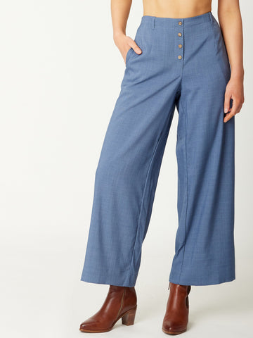 Denim Wide Leg Pant - 30871 - Denim - Pants