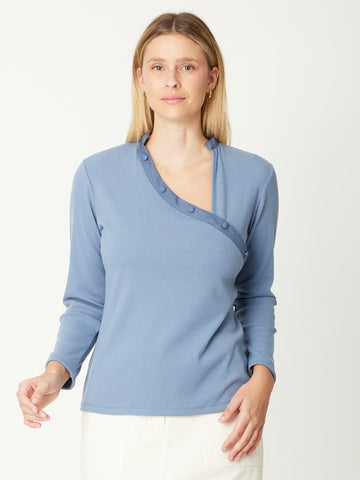 Denim Longsleeve Top - Denim- 30872 - Luna Sky