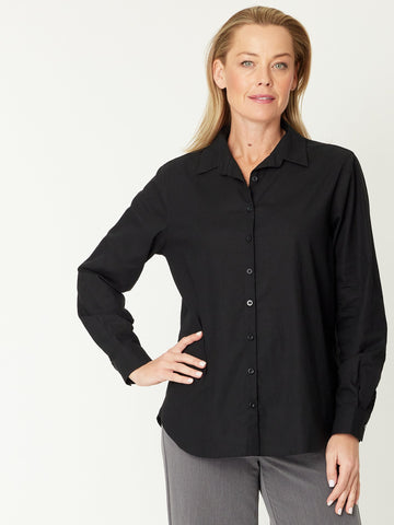 The Cotton Linen Shirt- Black - 30919 - Shirt/Blouse