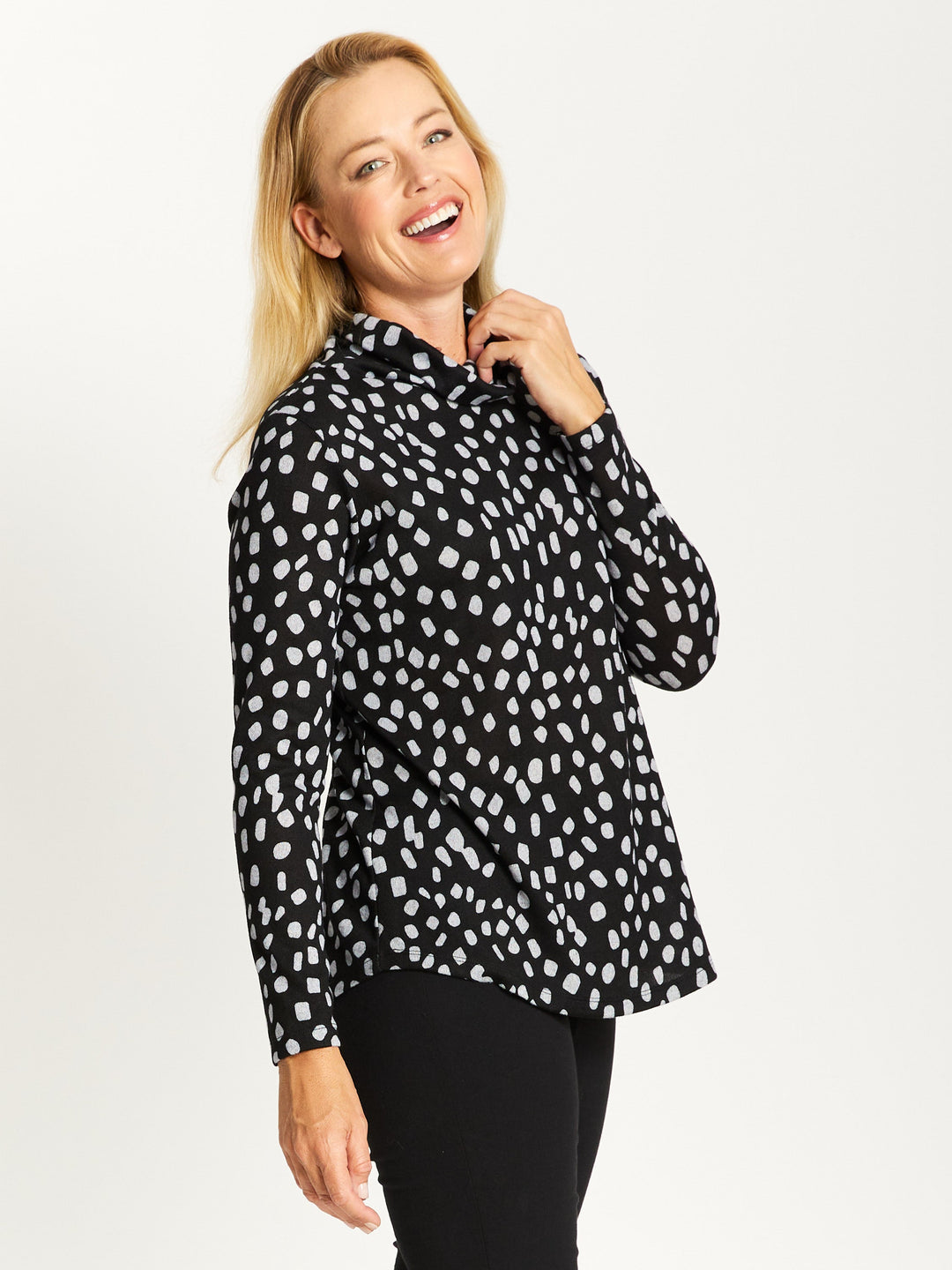 Print Skivvy Top - Black/Silver - 30922
