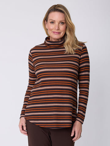 Print Skivvy Top - Russet - 30922 - Cordelia St