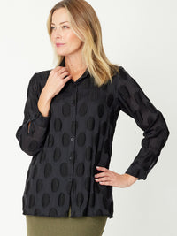 Georgee Organza Spot Shirt - Black - 30936