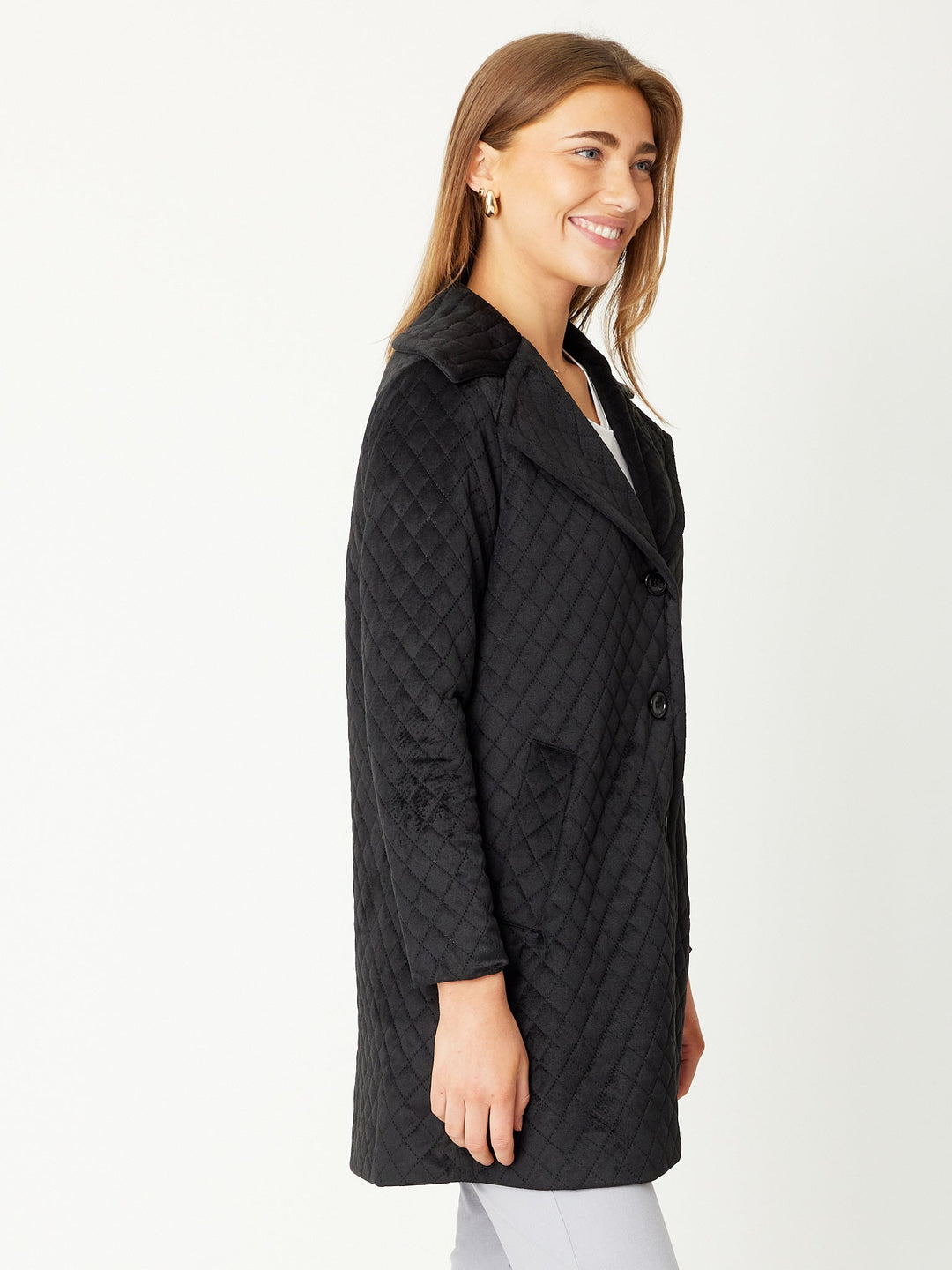 Quilted Coat - 30947 - Black