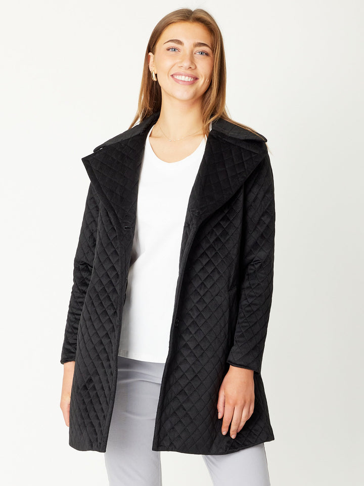 Quilted Coat - 30947 - Black