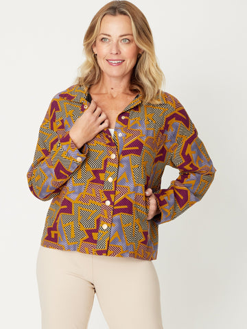 Joseph Crop Jacket - Geo- 30968 - Luna Sky