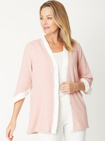 Textured Splice Core Jkt - Pink/Ivory - 30972 - Cordelia St