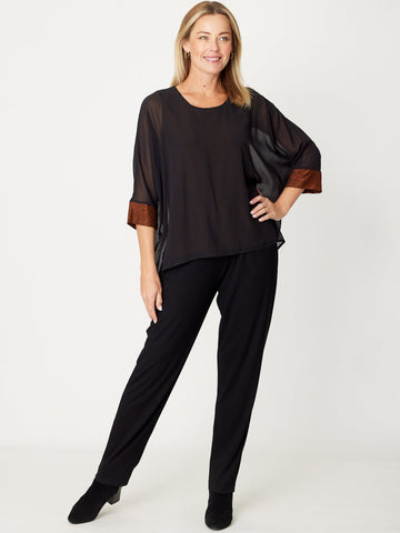 Shimmer Chiffon Overlay Top- Copper - 30981 - New Arrivals