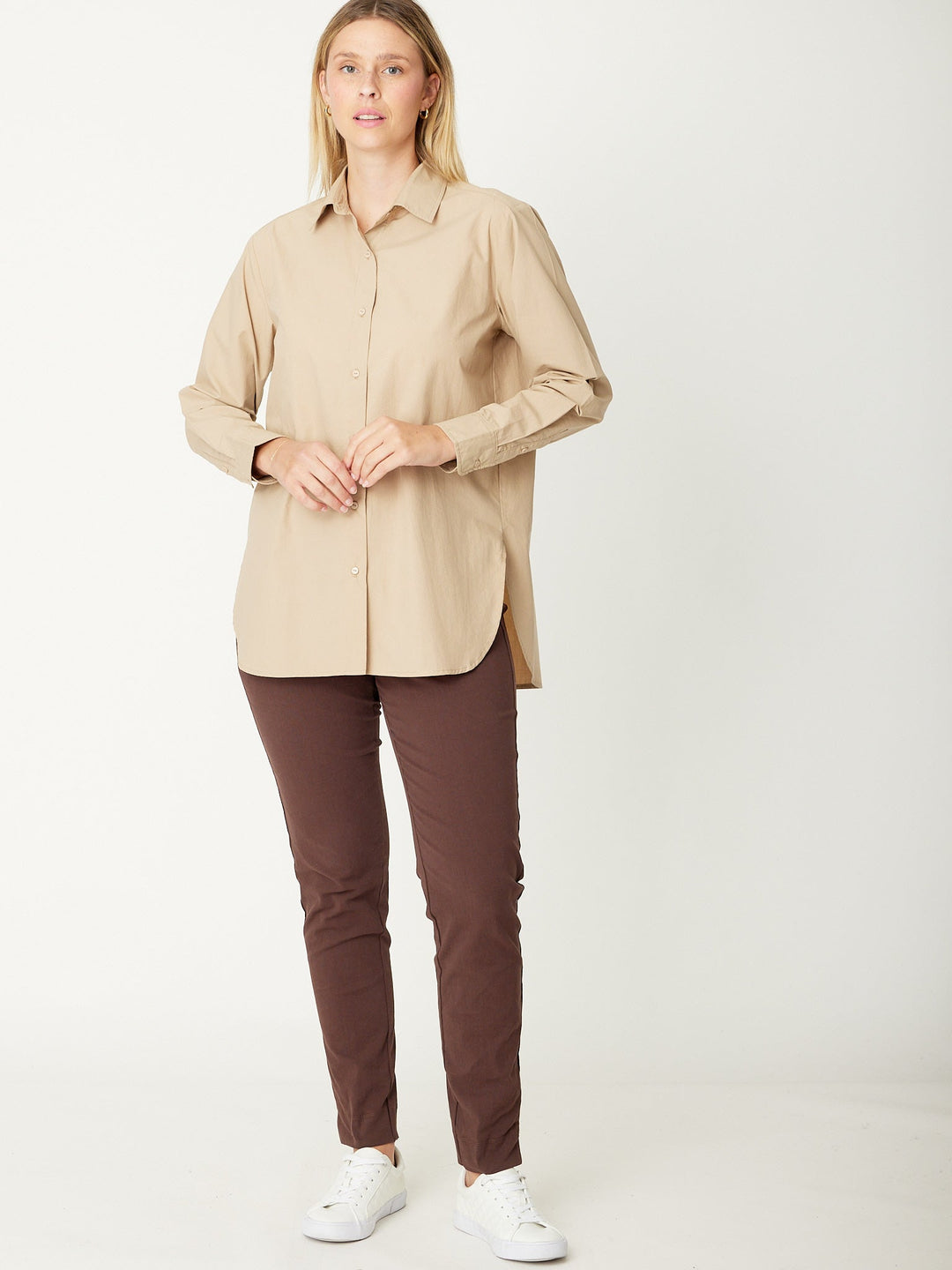 Polished Cotton Season Shirt - Beige - 30990