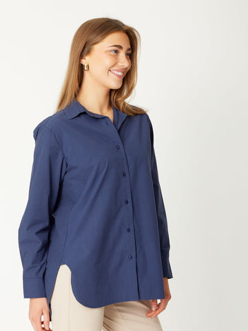 Polished Cotton Season Shirt - Ink - 30990 - Luna Sky