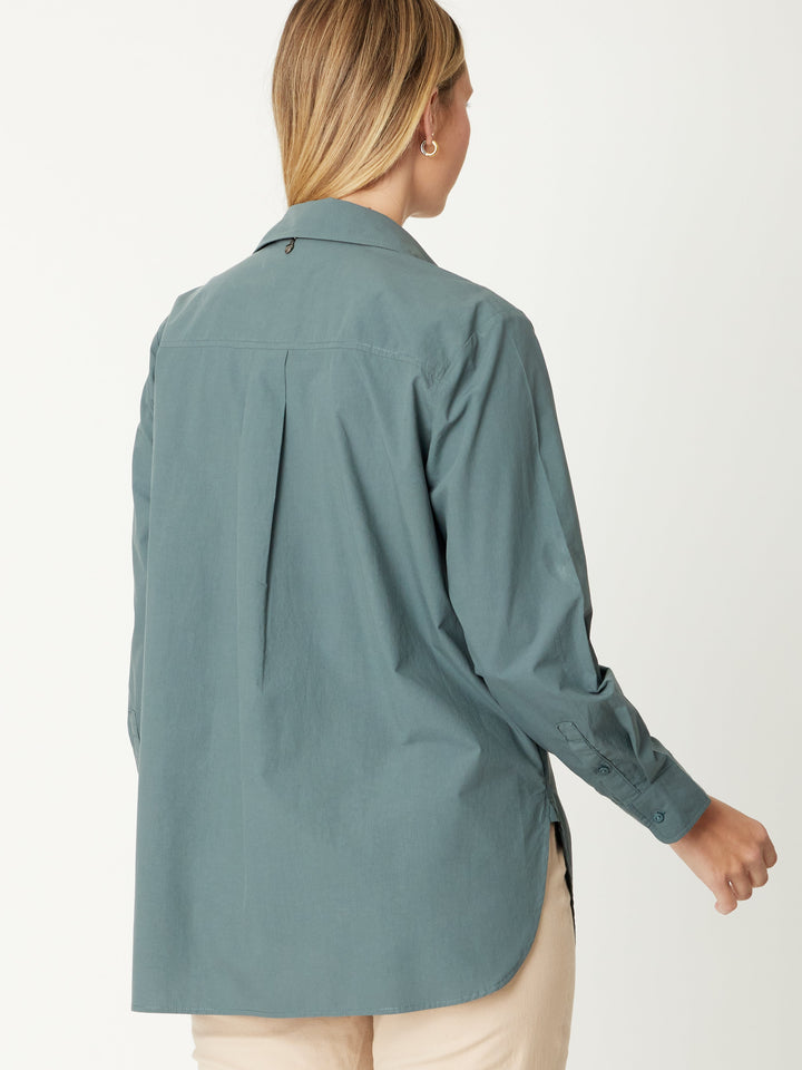 Polished Cotton Season Shirt - Olive - 30990