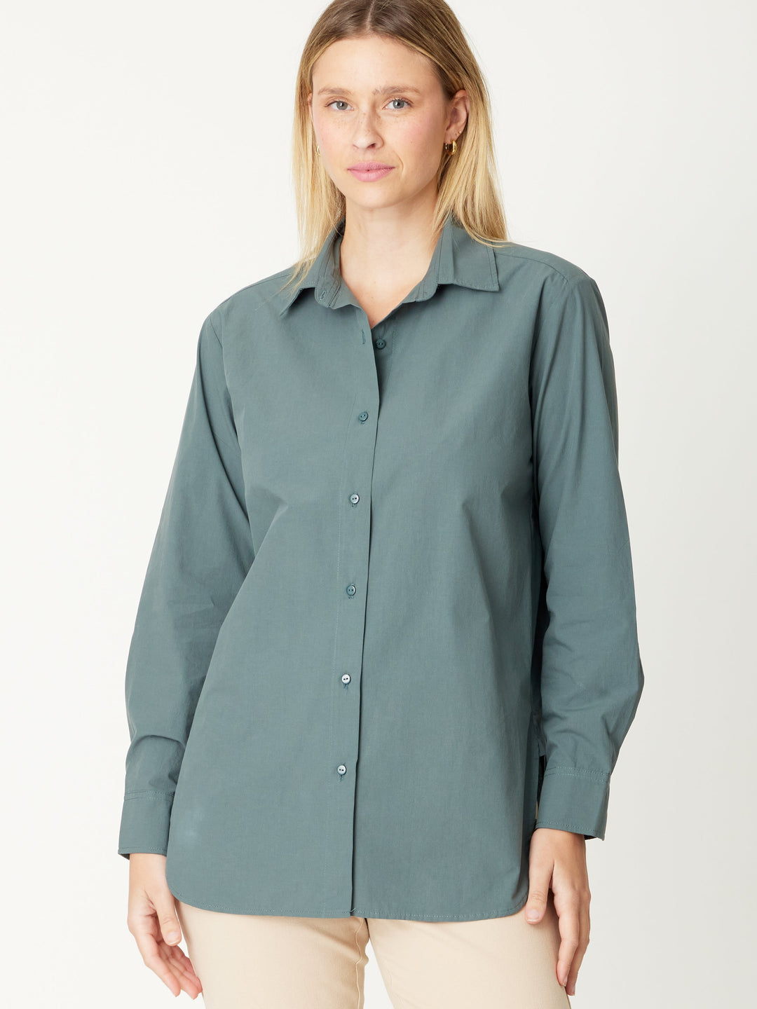 Polished Cotton Season Shirt - Olive - 30990