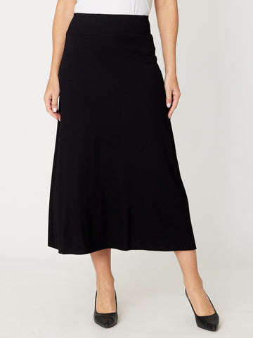 Lux Bamboo Swing Skirt - Black - 31010 - Cordelia St